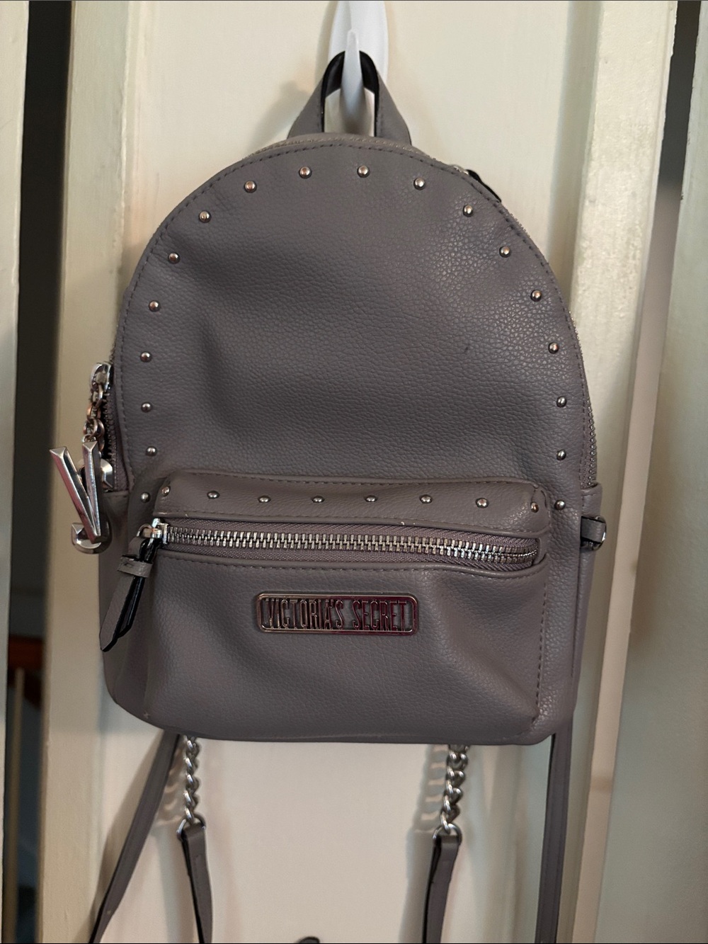 Victoria's Secret Gray Mini Studded Backpack